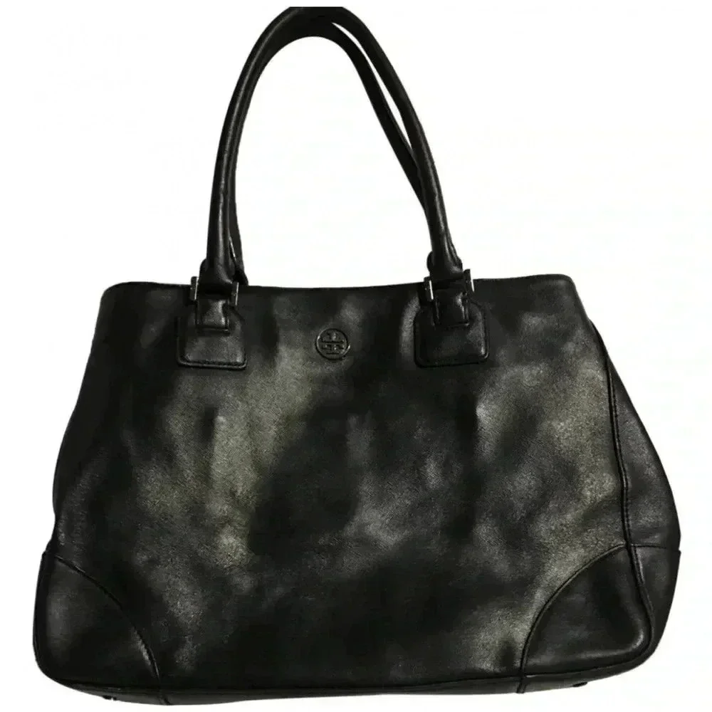 Tory Burch black saffiano leather shoulder handbag